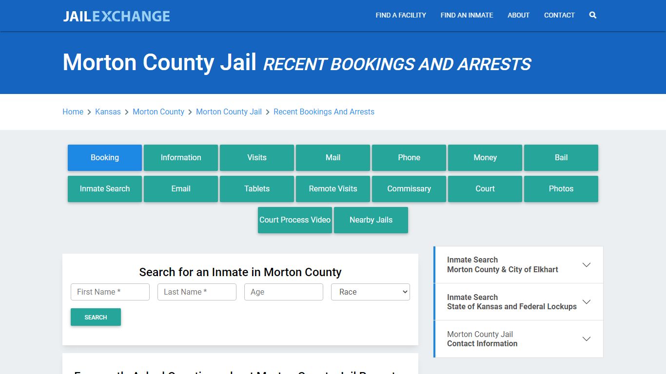 Morton County Jail KS Recent Arrests and Bookings - Jail Exchange